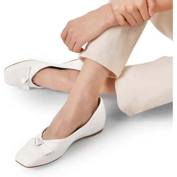 imageDREAM PAIRS Womens Low Wedge Dressy Flats Comfortable Square Toe Rhinestone Wedding ShoesWhite