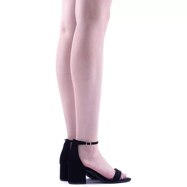imageDREAM PAIRS Womens LowChunk Low Heel Pump SandalsBlackNubuck