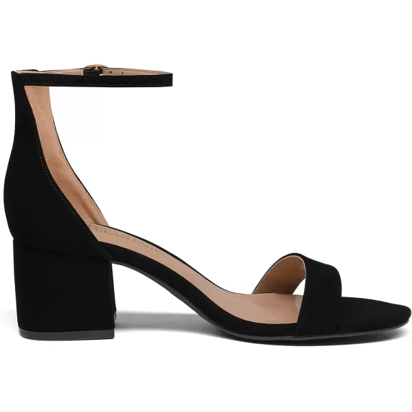 imageDREAM PAIRS Womens LowChunk Low Heel Pump SandalsBlackNubuck
