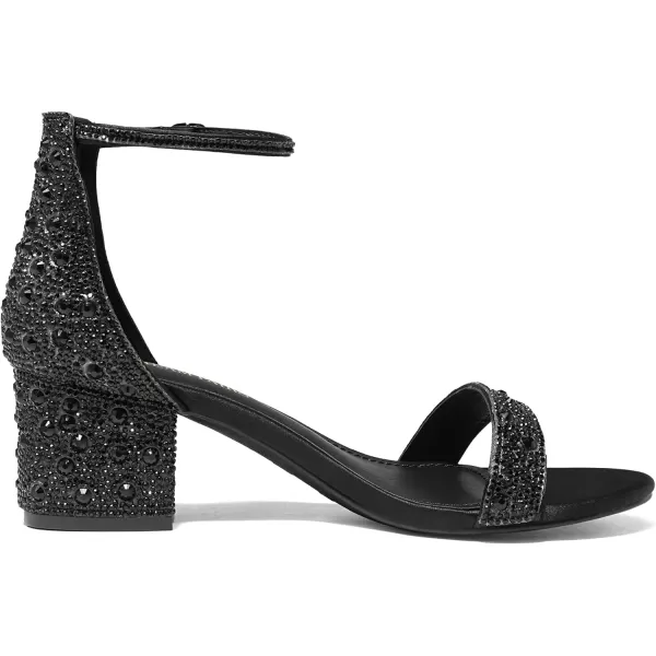 imageDREAM PAIRS Womens LowChunk Low Heel Pump SandalsBlackRhinestone