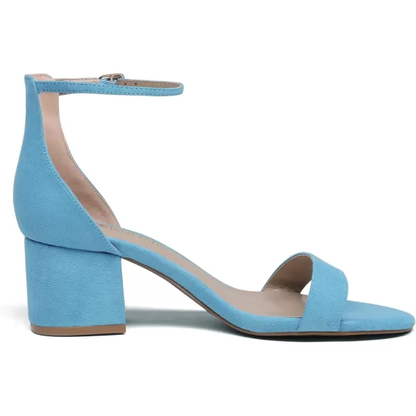 imageDREAM PAIRS Womens LowChunk Low Heel Pump SandalsBlueSuede