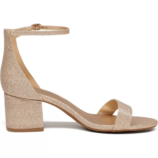 imageDREAM PAIRS Womens LowChunk Low Heel Pump SandalsGoldGlitter