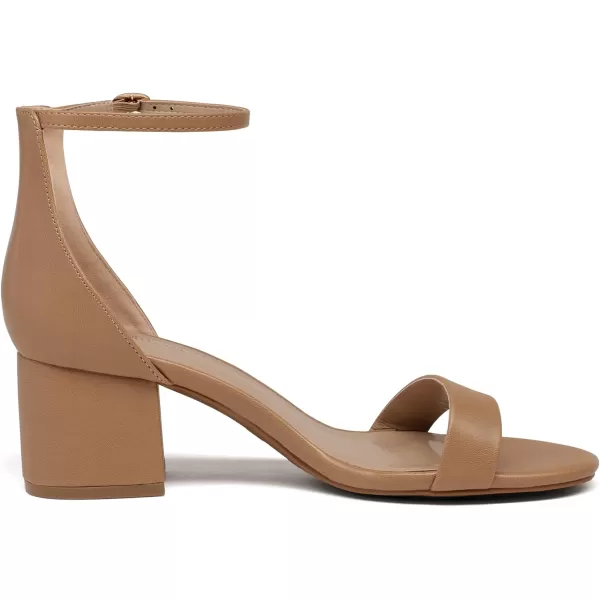 imageDREAM PAIRS Womens LowChunk Low Heel Pump SandalsNudePu