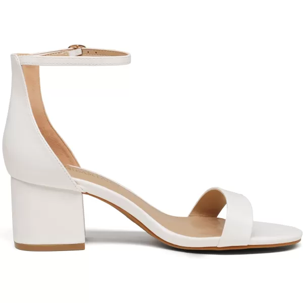 imageDREAM PAIRS Womens LowChunk Low Heel Pump SandalsWhitePu