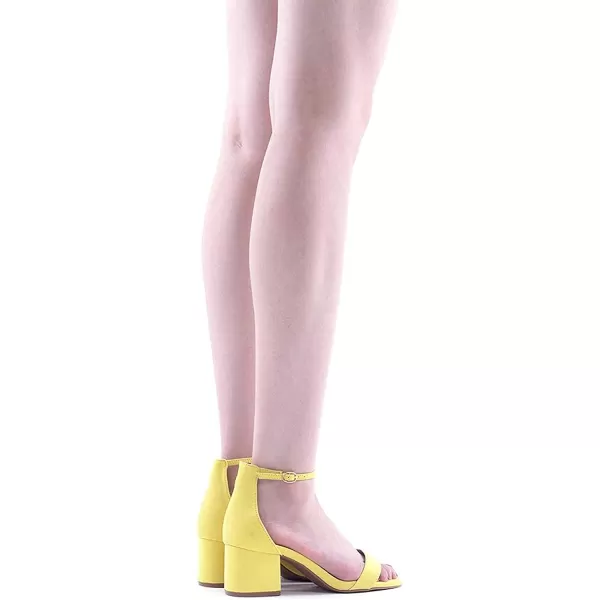 imageDREAM PAIRS Womens LowChunk Low Heel Pump SandalsYellowSuede