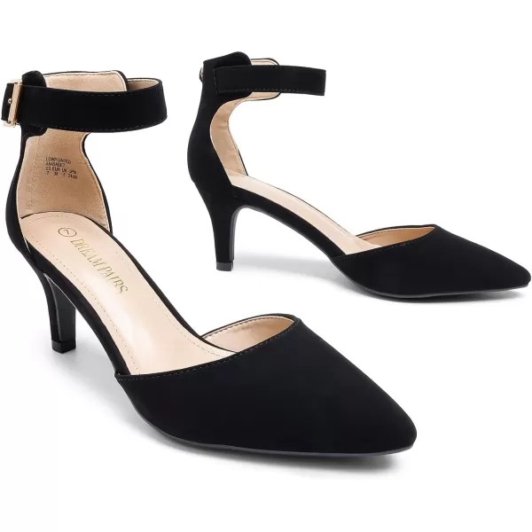 imageDREAM PAIRS Womens Lowpointed Low Heel Dress Pump ShoesBlackNubuck