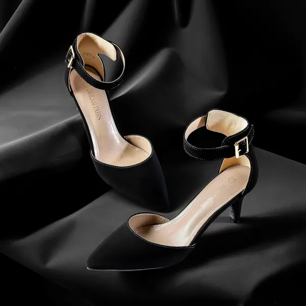imageDREAM PAIRS Womens Lowpointed Low Heel Dress Pump ShoesBlackNubuck