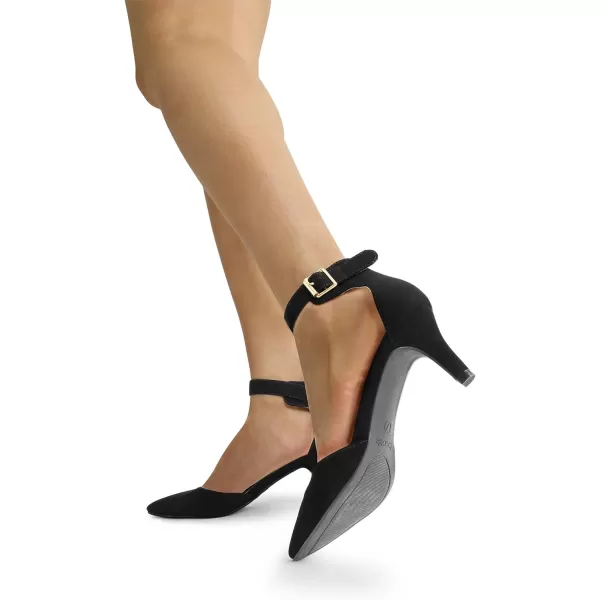 imageDREAM PAIRS Womens Lowpointed Low Heel Dress Pump ShoesBlackNubuck