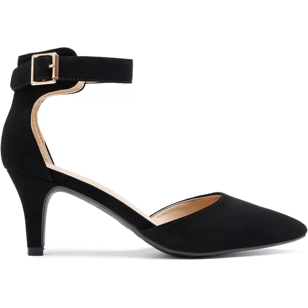imageDREAM PAIRS Womens Lowpointed Low Heel Dress Pump ShoesBlackNubuck