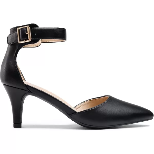 imageDREAM PAIRS Womens Lowpointed Low Heel Dress Pump ShoesBlackPu