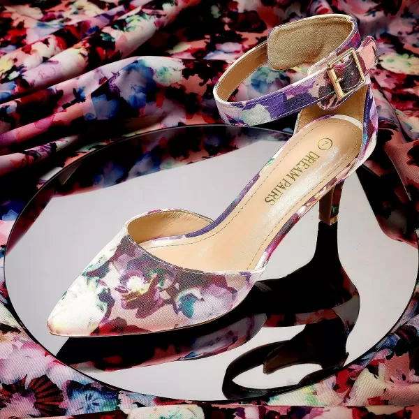 imageDREAM PAIRS Womens Lowpointed Low Heel Dress Pump ShoesFloral