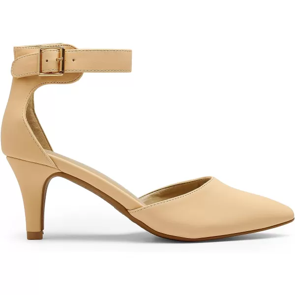 imageDREAM PAIRS Womens Lowpointed Low Heel Dress Pump ShoesNudeNubuck
