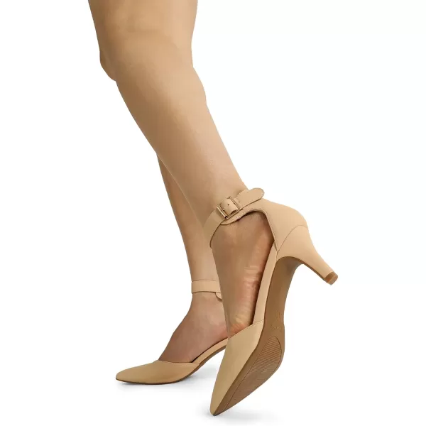 imageDREAM PAIRS Womens Lowpointed Low Heel Dress Pump ShoesNudeNubuck