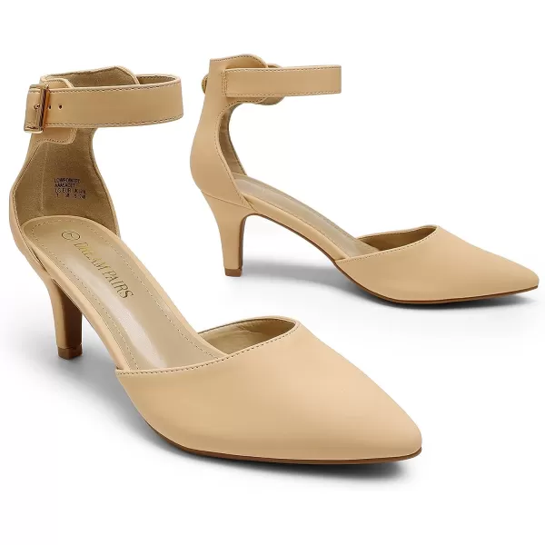 imageDREAM PAIRS Womens Lowpointed Low Heel Dress Pump ShoesNudeNubuck