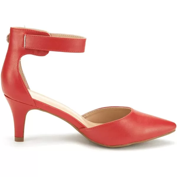 imageDREAM PAIRS Womens Lowpointed Low Heel Dress Pump ShoesRedPu