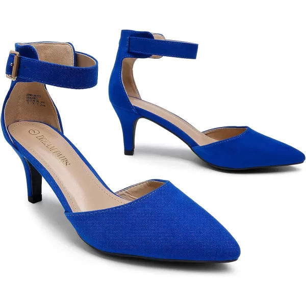 imageDREAM PAIRS Womens Lowpointed Low Heel Dress Pump ShoesRoyalBlue