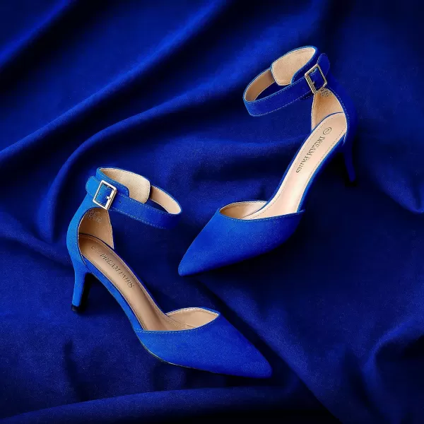 imageDREAM PAIRS Womens Lowpointed Low Heel Dress Pump ShoesRoyalBlue
