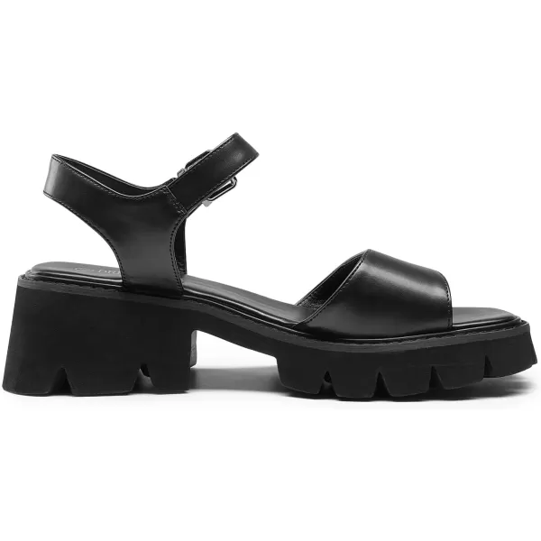 imageDREAM PAIRS Womens Lug Sole Low Platform Chunky Block Heels Square Toe Ankle Straps SandalsBlack