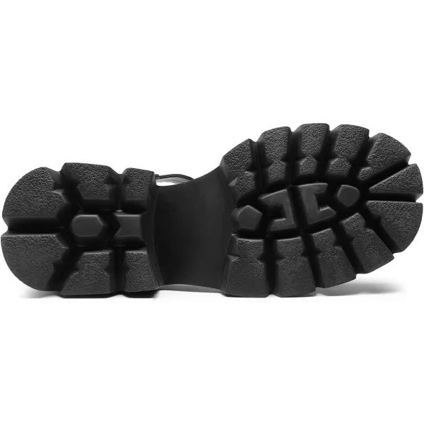 imageDREAM PAIRS Womens Lug Sole Low Platform Chunky Block Heels Square Toe Ankle Straps SandalsBlack