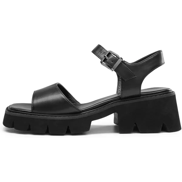 imageDREAM PAIRS Womens Lug Sole Low Platform Chunky Block Heels Square Toe Ankle Straps SandalsBlack