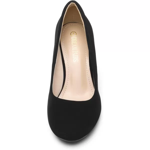 imageDREAM PAIRS Womens Luvly Bridal Wedding Party Low Heel Pump ShoesBlackNubuck