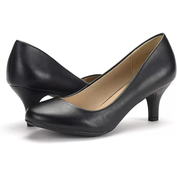 imageDREAM PAIRS Womens Luvly Bridal Wedding Party Low Heel Pump ShoesBlackPu