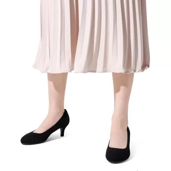 imageDREAM PAIRS Womens Luvly Bridal Wedding Party Low Heel Pump ShoesBlacksuede1