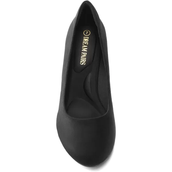 imageDREAM PAIRS Womens Luvly Bridal Wedding Party Low Heel Pump ShoesBlacksuede1