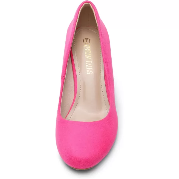imageDREAM PAIRS Womens Luvly Bridal Wedding Party Low Heel Pump ShoesLuvlyfuchsiasuede