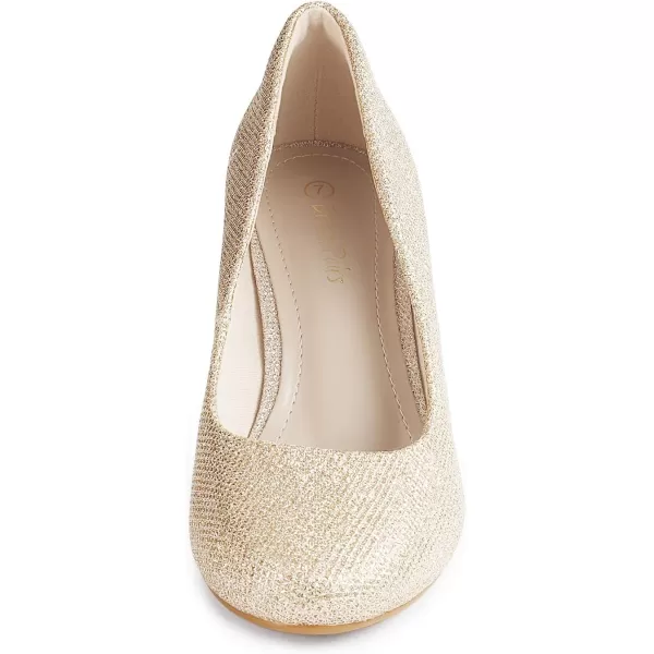 imageDREAM PAIRS Womens Luvly Bridal Wedding Party Low Heel Pump ShoesLuvlygold