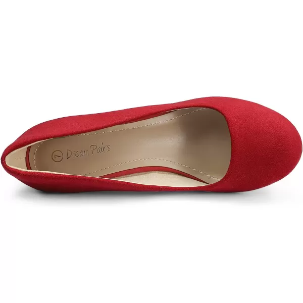 imageDREAM PAIRS Womens Luvly Bridal Wedding Party Low Heel Pump ShoesLuvlyred