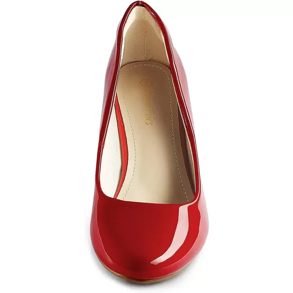 imageDREAM PAIRS Womens Luvly Bridal Wedding Party Low Heel Pump ShoesLuvlyredpat