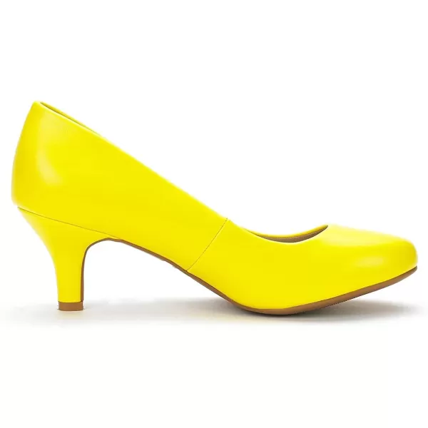 imageDREAM PAIRS Womens Luvly Bridal Wedding Party Low Heel Pump ShoesLuvlyyellowpu