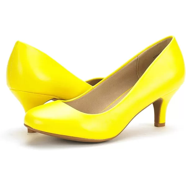 imageDREAM PAIRS Womens Luvly Bridal Wedding Party Low Heel Pump ShoesLuvlyyellowpu