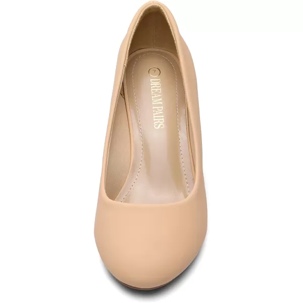 imageDREAM PAIRS Womens Luvly Bridal Wedding Party Low Heel Pump ShoesNudeNubuck