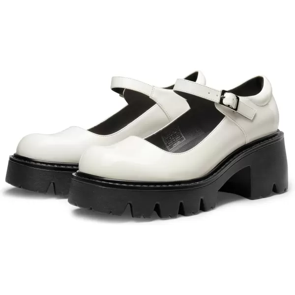 imageDREAM PAIRS Womens Mary Janes Shoes for Women Platform Dress Low Heel Chunky Pumps Round Toe Ankle Strap Pumps Shoes OxfordsWhite