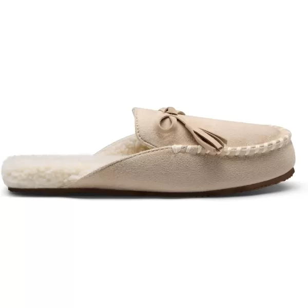 imageDREAM PAIRS Womens Memory Foam Moccasin Cozy House Slippers with Fuzzy and Warm Sherpa Fleece Lining Suede Ladies Slipon Slippers Both for Indoor and OutdoorSand