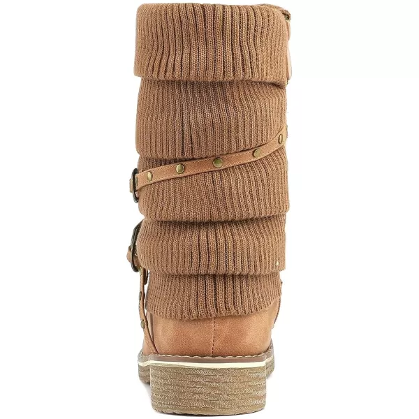 imageDREAM PAIRS Womens Mid Calf Fashion Winter Snow BootsOussiecamel