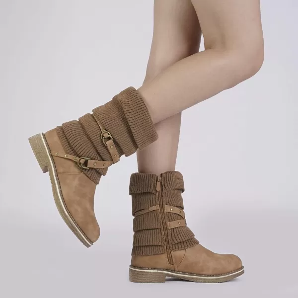 imageDREAM PAIRS Womens Mid Calf Fashion Winter Snow BootsOussiecamel