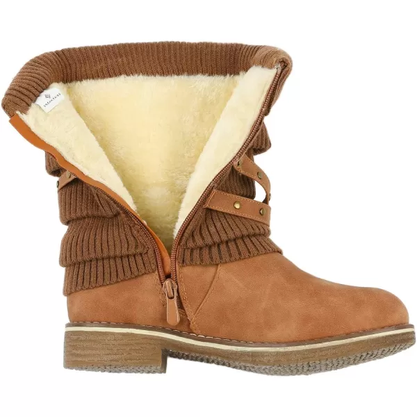 imageDREAM PAIRS Womens Mid Calf Fashion Winter Snow BootsOussiecamel
