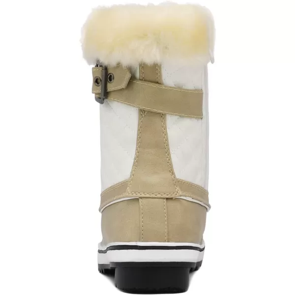 imageDREAM PAIRS Womens Mid Calf WaterProof Winter Snow Boots3beige White