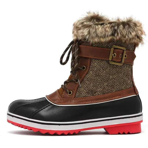 imageDREAM PAIRS Womens Mid Calf WaterProof Winter Snow Boots3brown