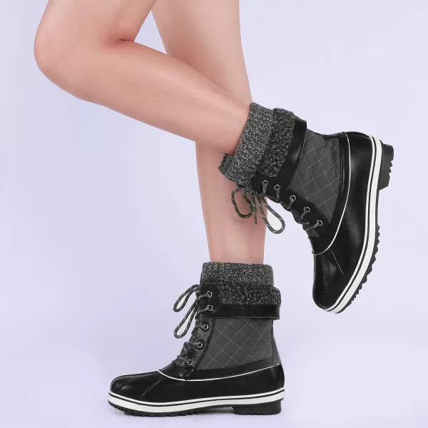 imageDREAM PAIRS Womens Mid Calf WaterProof Winter Snow BootsGrey