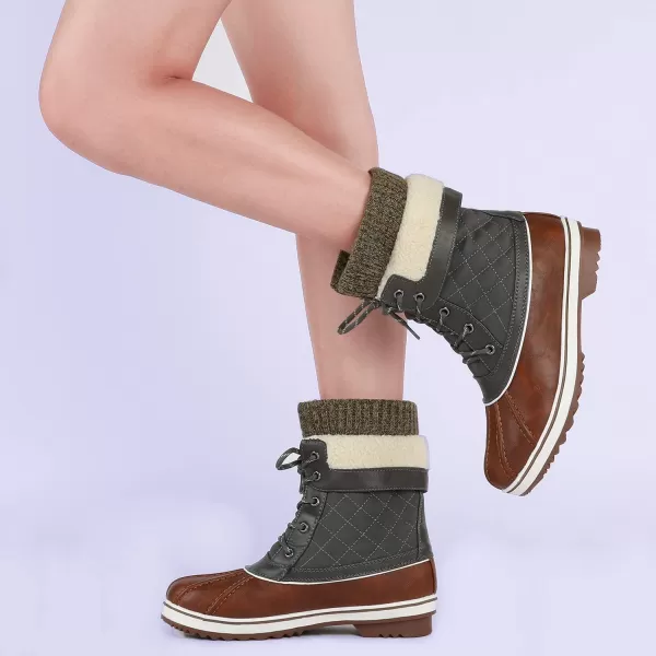 imageDREAM PAIRS Womens Mid Calf WaterProof Winter Snow BootsTan Khaki01