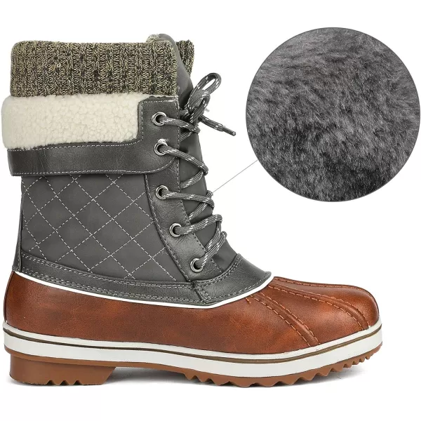 imageDREAM PAIRS Womens Mid Calf WaterProof Winter Snow BootsTan Khaki01