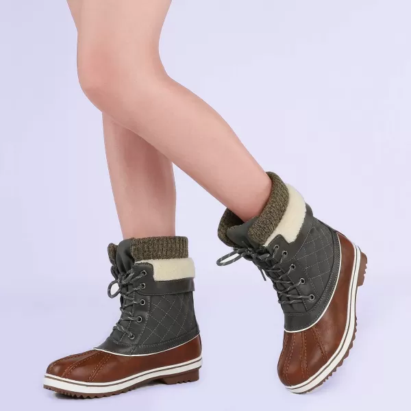 imageDREAM PAIRS Womens Mid Calf WaterProof Winter Snow BootsTan Khaki01