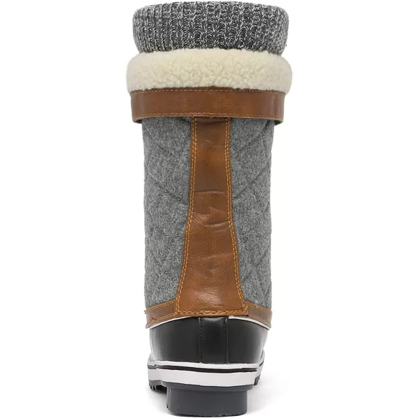 imageDREAM PAIRS Womens MidCalf Waterproof Winter Snow BootsBlackGrey