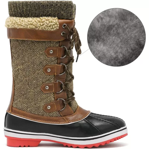 imageDREAM PAIRS Womens MidCalf Waterproof Winter Snow BootsBrown