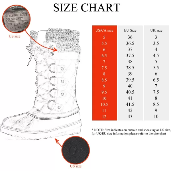 imageDREAM PAIRS Womens MidCalf Waterproof Winter Snow BootsGrey