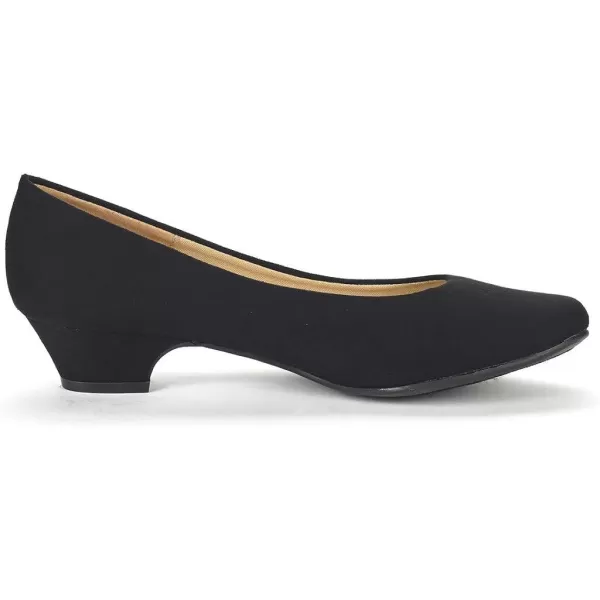 imageDREAM PAIRS Womens Mila Low Chunky Heel Pump ShoesBlack Suede